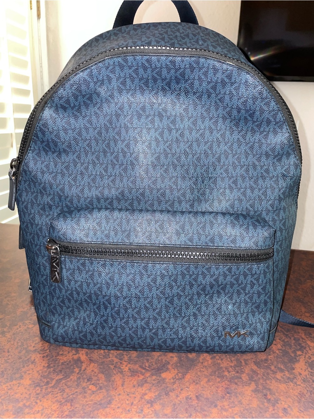 Michael Kors Navy Blue Monogram Backpack